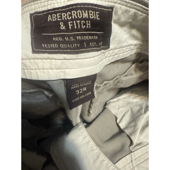 Abercrombie And Fitch Cargo Pants Mens 32 R Vintage Military Style Trouser Beige - Picture 5 of 10